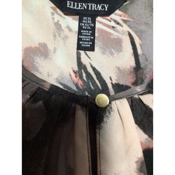 Ellen Tracy Multicolor Abstract Floral Pullover Womens Blouse XL - Picture 3 of 8